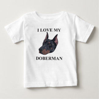 ドーベルマン犬愛 ベビーTシャツ