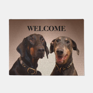 ドーベルマン犬犬の歓迎されたドア・マット ドアマット