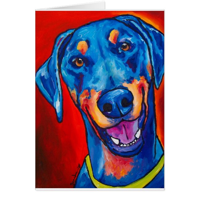 ドーベルマン犬(自然な黒いおよび黄褐色) (正面)