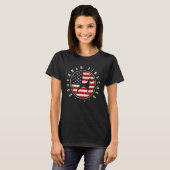 ドーベルマン アメリカ国旗 7月4日 犬のママ パパ Tシャツ (正面フル)