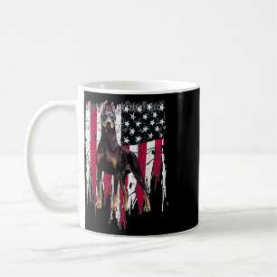 ドーベルマン アメリカ国旗 USA かっこいい コーヒーマグカップ