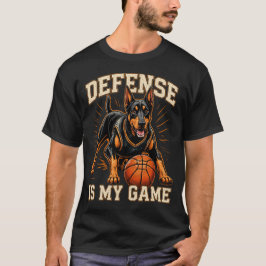 ドーベルマン バスケットボール 犬 ビンテージ スポーツ デザイン Tシャツ