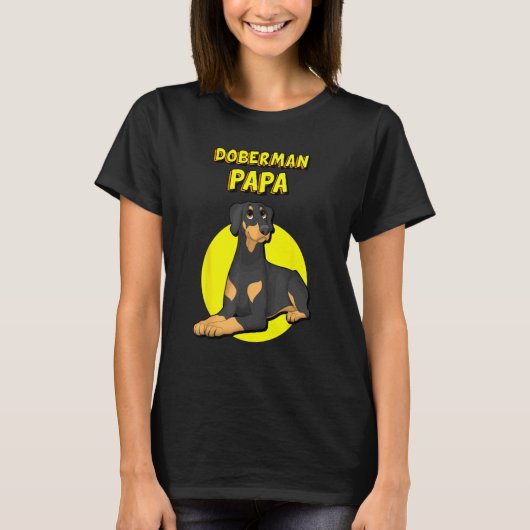 ドーベルマン パパ ドーベルマン 犬 お父さん Tシャツ (正面)