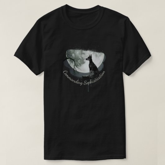 ドーベルマン・ピンシャーの洗練されたイメージ Tシャツ (デザイン正面)