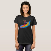 ドーベルマン・ピンシャー犬のサーファー Tシャツ (正面フル)