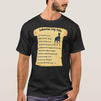 ドーベルマン・ピンシャー犬のルール ドビー ペット 犬の飼い主 Tシャツ