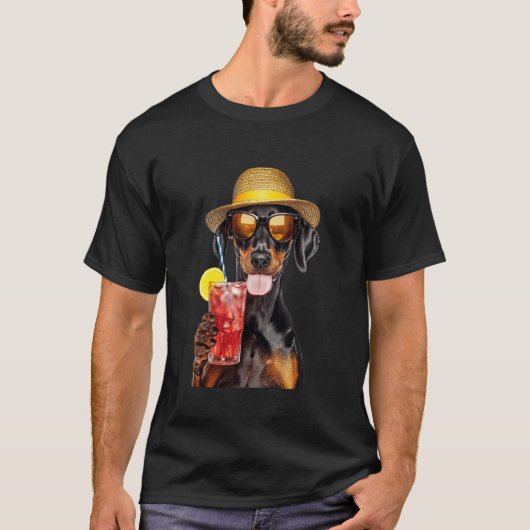 ドーベルマン・ピンシャー カクテル Tシャツ (正面)