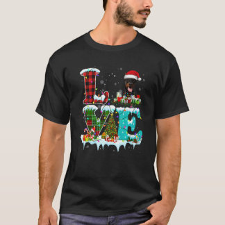 ドーベルマン ピンシャー クリスマスツリーライト サンタ イヌ Tシャツ