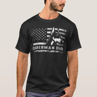 ドーベルマン・ピンシャー ドッグダッド アメリカ国旗 ドビー Tシャツ