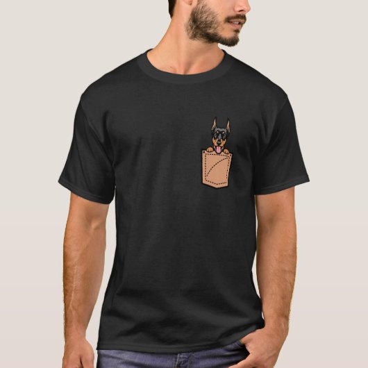 ドーベルマン・ピンシャー ポケットドッグ Tシャツ (正面)