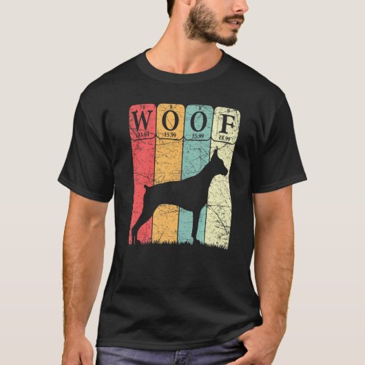 ドーベルマン ピンシャー 犬 周期表 元素 犬 Tシャツ (正面)
