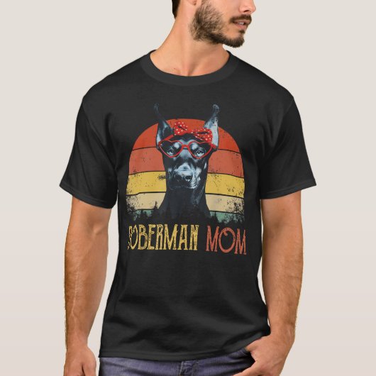 ドーベルマン・ママ・ドッグ・レトロ・ヴィンテージ Tシャツ (正面)