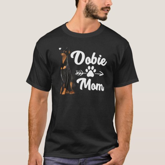 ドーベルマン ママ 女性 女子 母親 ドーベルマン ピンシャー Tシャツ (正面)