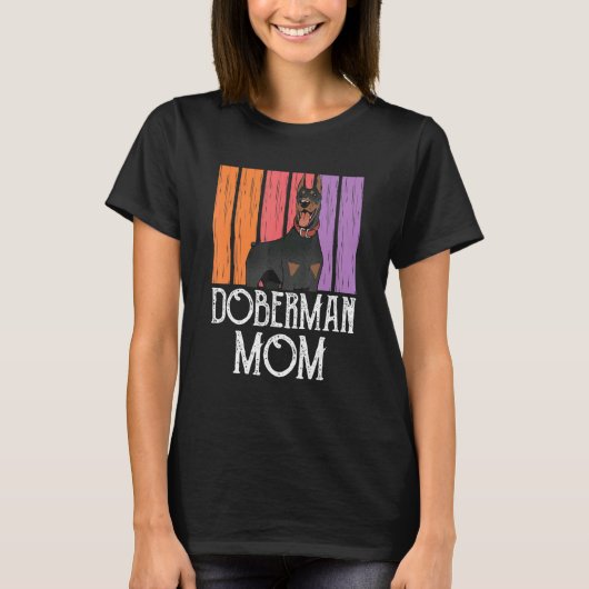 ドーベルマン ママ 娘 子犬 犬 ペット 母 母親 Tシャツ (正面)