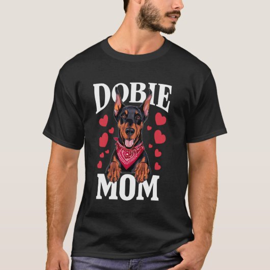 ドーベルマン・ママ 犬好きママ Tシャツ (正面)