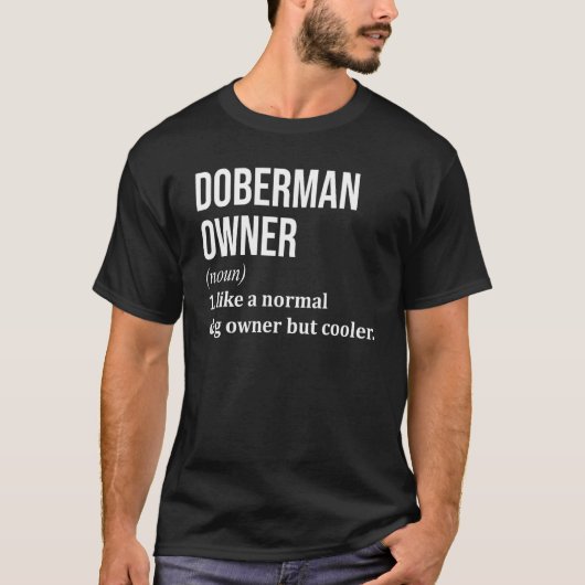 ドーベルマン 女性 男性 ドーベルマン ピンシャー 犬の飼い主 Tシャツ (正面)