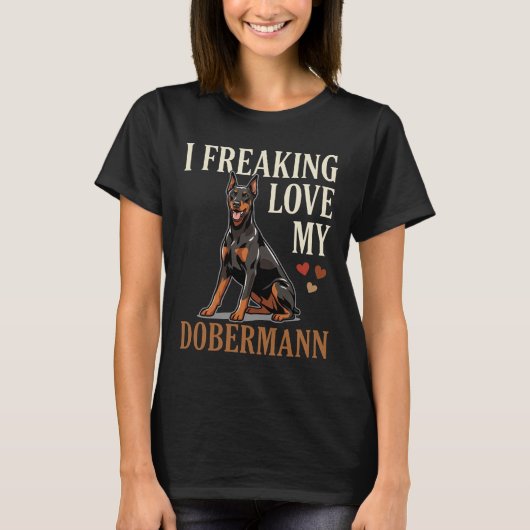 ドーベルマン 愛 犬好き Tシャツ (正面)