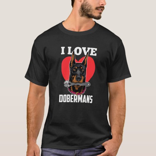 ドーベルマン 愛 犬 ペット 子犬 Tシャツ (正面)