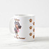 ドーベルマン, 犬の名前を追加, テキストを変更 コーヒーマグカップ (正面左)