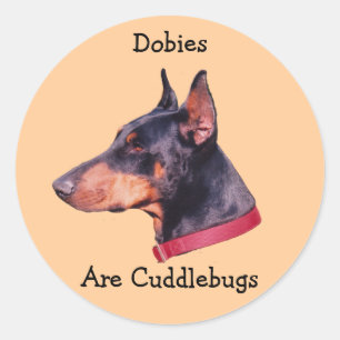 ドーベルマン(犬)はCudlebugs(犬)ドーベルマン・ピンシェルシール ラウンドシール
