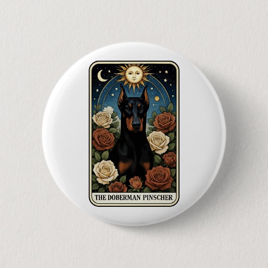 ドーベルマン 缶バッジ (正面)