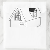 ドーマーと切妻の窓の図 長方形シール (バッグ)