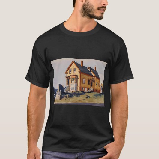 ドーマーウィンドウのある白い家 エドワード・ホッパー Tシャツ (正面)