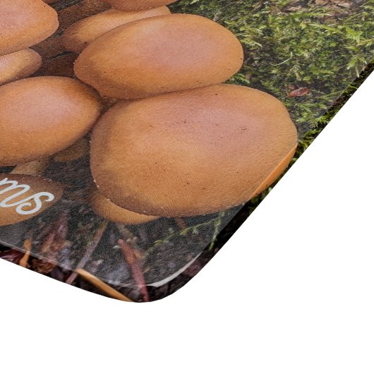 ドームキャップ茶色のキノコの自然写真 カッティングボード (角)