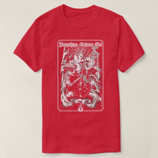 ドームグリム金属ストナーの手のギターのheav tシャツ (デザイン正面)