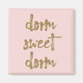 ドームスイートドームルームデコール赤面ピンクアンド金ゴールド マグネット (正面)