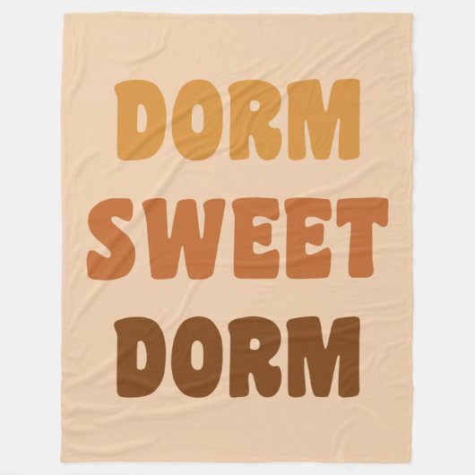 ドームスウィートドルムブラウンレトロ70sレタリング フリースブランケット (正面)