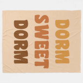 ドームスウィートドルムブラウンレトロ70sレタリング フリースブランケット (正面(横))