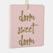 ドームスウィートドルムルームデコール赤面ピンクと金ゴールド セラミックオーナメント (右)