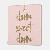 ドームスウィートドルムルームデコール赤面ピンクと金ゴールド セラミックオーナメント (左)