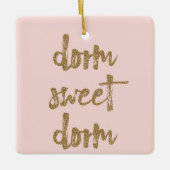 ドームスウィートドルムルームデコール赤面ピンクと金ゴールド セラミックオーナメント (正面)