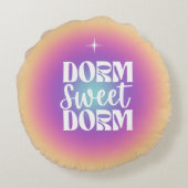 ドームスウィートドーム明るい赤紫色&アクアグラディエントオーラ ラウンドクッション (裏面)