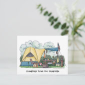ドームテントキャンパーキャンピングポストカード ポストカード (スタンド正面)