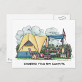ドームテント キャンパー キャンピング ポストカード (正面/裏面)