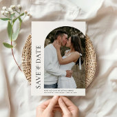 ドームモダンオフ中央の写真日付カードを保存 招待状