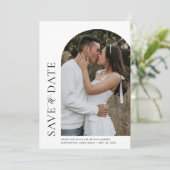 ドームモダンオフ中央の写真日付カードを保存 招待状 (スタンド正面)