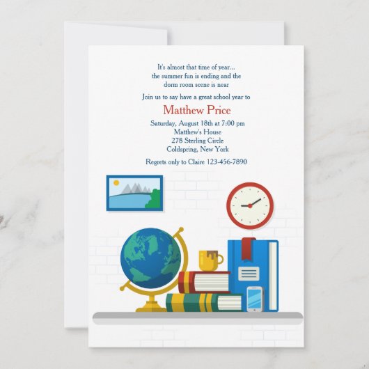 ドームルームオフツースクール招待状 招待状 (正面)