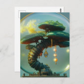 ドーム下のステームパンク盆栽ツリー ポストカード (正面/裏面)