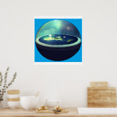 ドーム付き平らな地球 ポスター (キッチン)