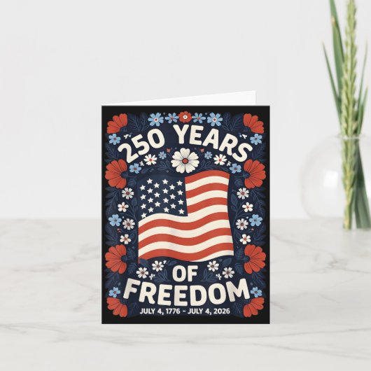 ドーム型アメリカ独立記念日 7月4日 1776-2026 フォークアート カード (正面)