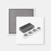 ドーム型セキュリティカメラ及びデジタルビデオレコーダー マグネット (正面/裏面)