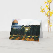 ドーム・オブ・ザ・ロック・エルサレム・グリーティング・カード カード (黄色い花)