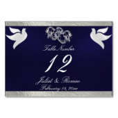 ドーム&ハート – ネイビーブルー/シルバーテーブル番号 テーブルナンバー (裏面)