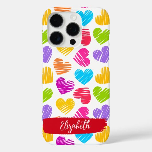 ドーモダンド鮮やかガーリーハートパターン名 Case-Mate iPhoneケース (裏面)