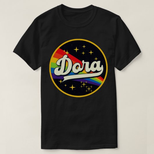 ドーラレインボーイン宇宙ヴィンテージスタイル Tシャツ (デザイン正面)