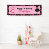 ドールアップファッションショーガールズバースデーパーティバナー 横断幕